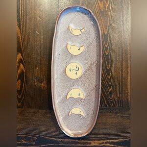 Urban Outfitters Ceramic Tray with Moon Phases - Brown and Cream